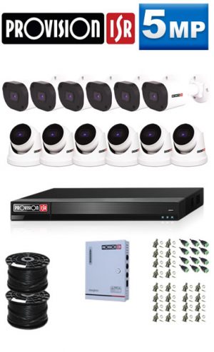 5MP Custom ProVision AHD Package - 16Ch DVR, 12 Bullet & Dome Cameras (HT)