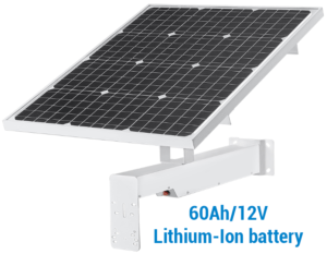 60W Solar Panel | 60Ah:12V Li-Ion Battery | WCCTV