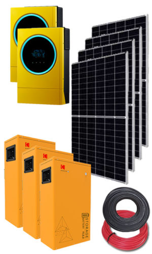 2 Kodak 5.6kVA 48V Inverters - 3 Kodak 5.12kWh Li-Ion Batteries - 4 Panels | WCCTV