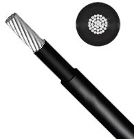 10mm2 single-core PV DC cable 1m - Black