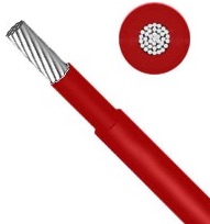 50mm2 single-core HV 1000V DC cable 1m - Red
