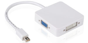 Mini Display Port to VGA-DVI-HDMI, Length=15CM, White | WCCTV